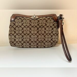 Coach Signature Canvas Wristlet